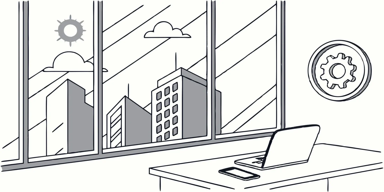 Tech startup accounting tools: Laptop, smartphone, and office space.