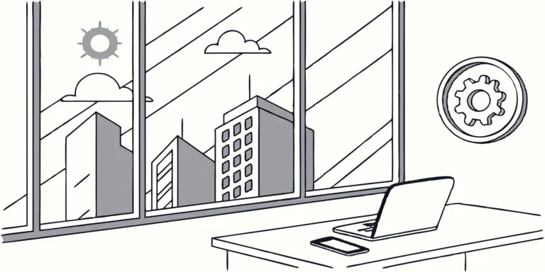 Tech startup accounting tools: Laptop, smartphone, and office space.
