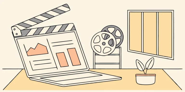 Film clapperboard, charts, and reels on desk. Tax planning for Austin film production.