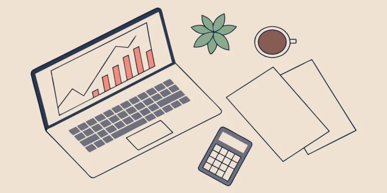 Customized financial statement preparation tools on a laptop.