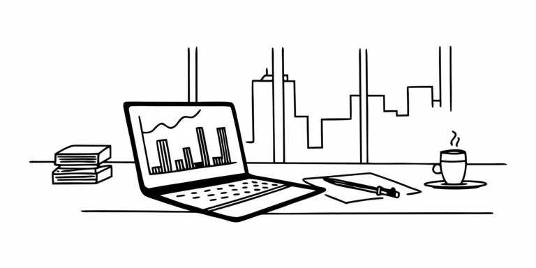 Laptop with financial charts on screen for bookkeeping services for SaaS startups.