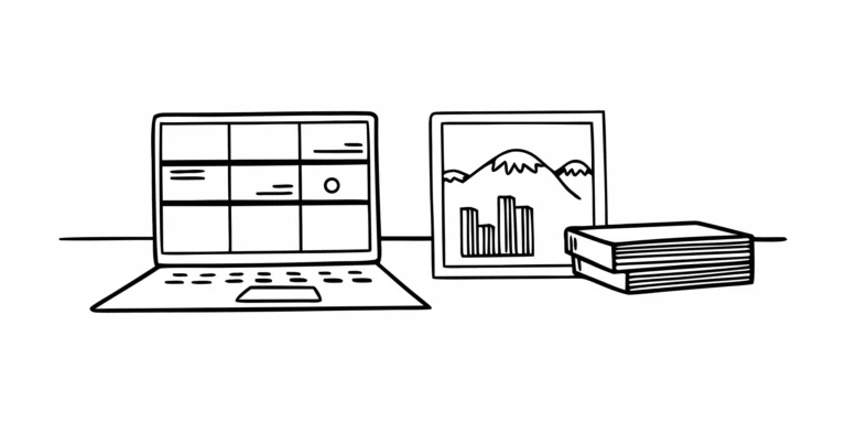 Laptop and tablet showing financial data charts for an accounting data migration service.