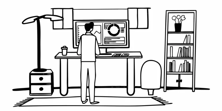 Cryptocurrency tax advisor analyzing financial data and charts on a computer for tax advising.