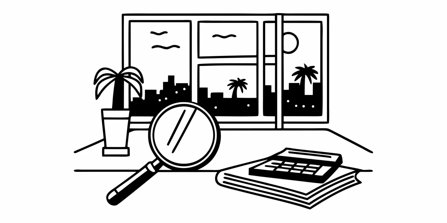 Calculator and magnifying glass on documents for extra taxes for high-income earners.