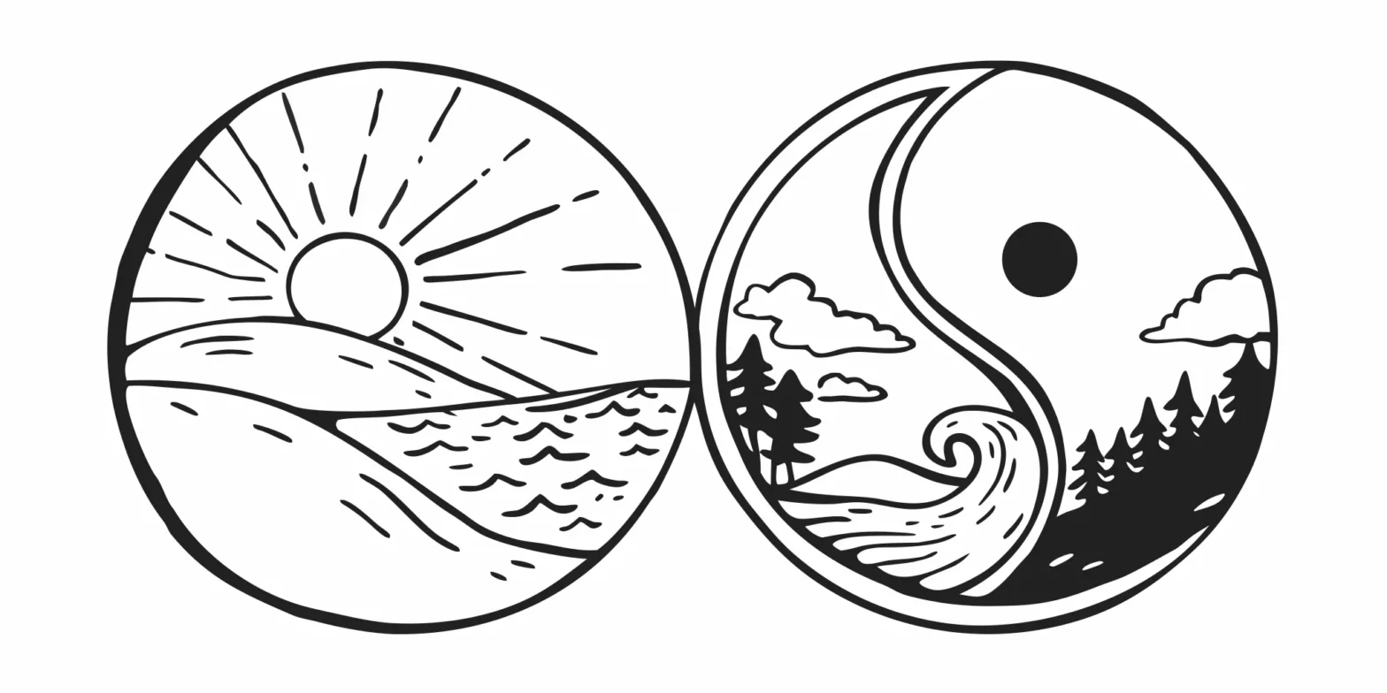 A yin yang symbol balancing the choice between an S corp vs an LLC.