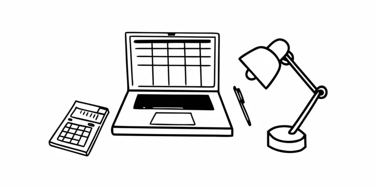 Preparing an LLC business tax return on a laptop with a calculator and spreadsheet.