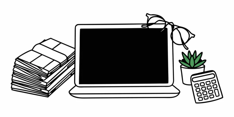 Desk setup for an LLC owner calculating the cost of fixed fee tax preparation.