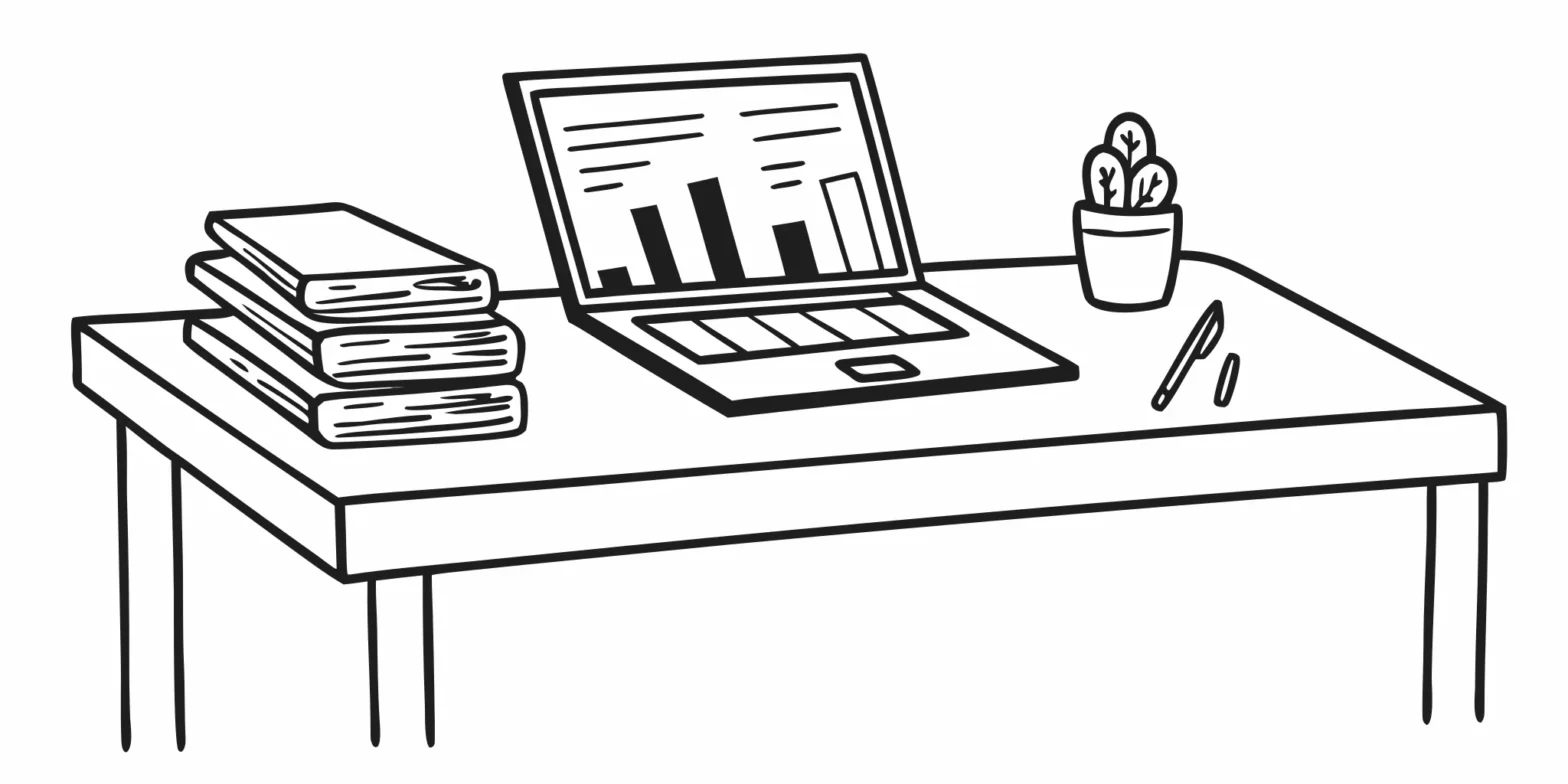 A contractor's desk with a laptop and documents, preparing to hire a CPA for an audit.