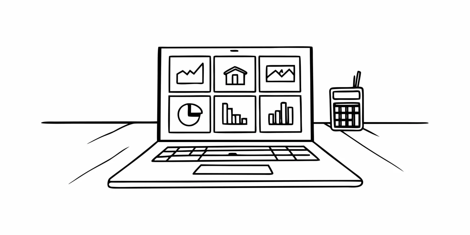 Laptop showing the best accounting software for real estate investors.