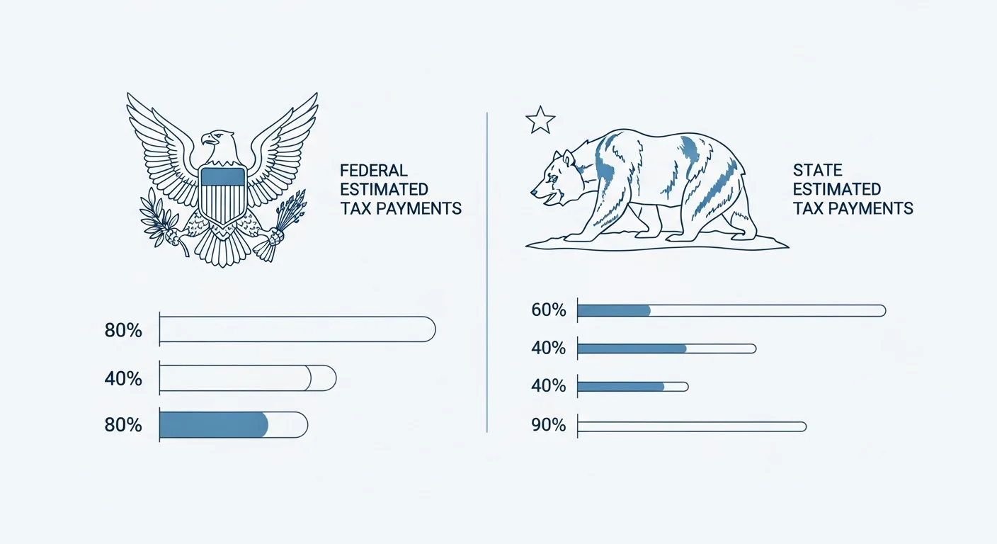 California vs federal estimated tax payment comparison for quarterly taxes