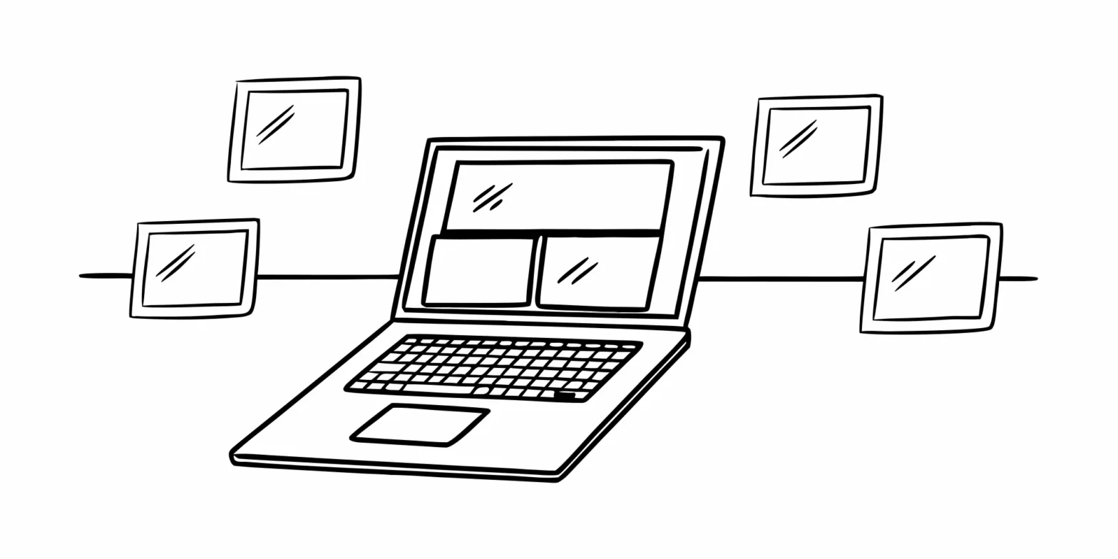 Laptop displaying the interconnected modules of the NetSuite cloud ERP system.