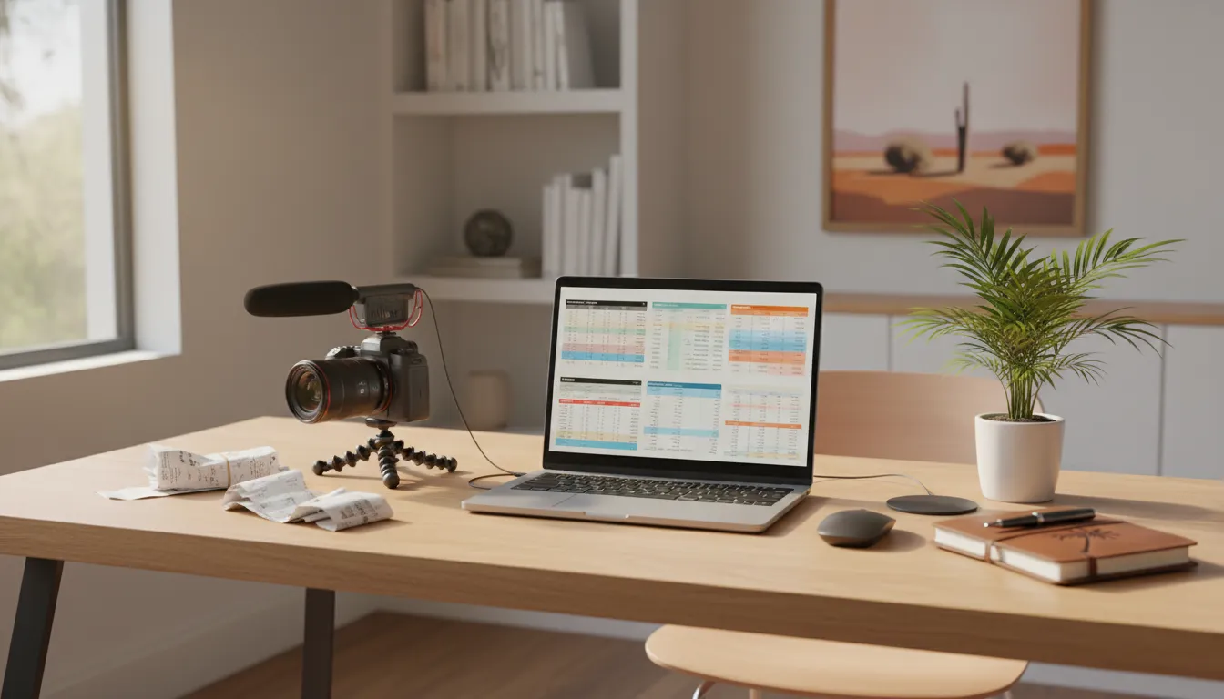 Tax deductions for content creators California desk setup
