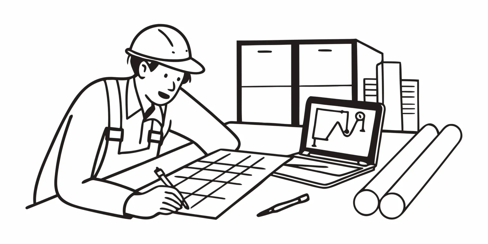Contractor reviewing a construction cash flow forecast
