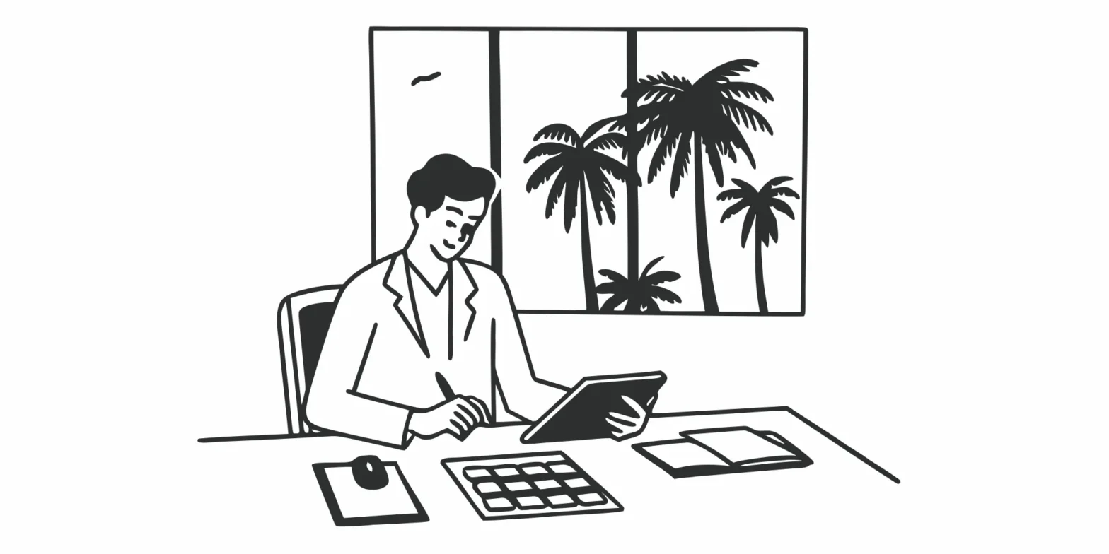 California physician reviewing financial documents with tax calculator and professional office background