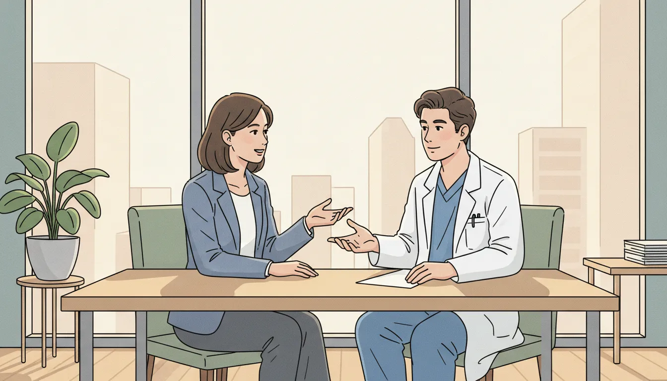 A CPA advisor meeting with a medical professional in a bright office to discuss student loan tax planning