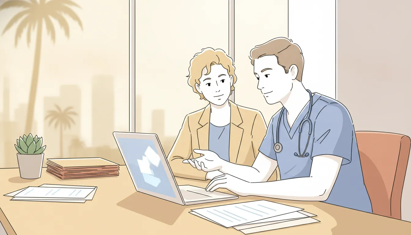 CPA reviewing a client's student loan repayment tax strategy in a bright California office