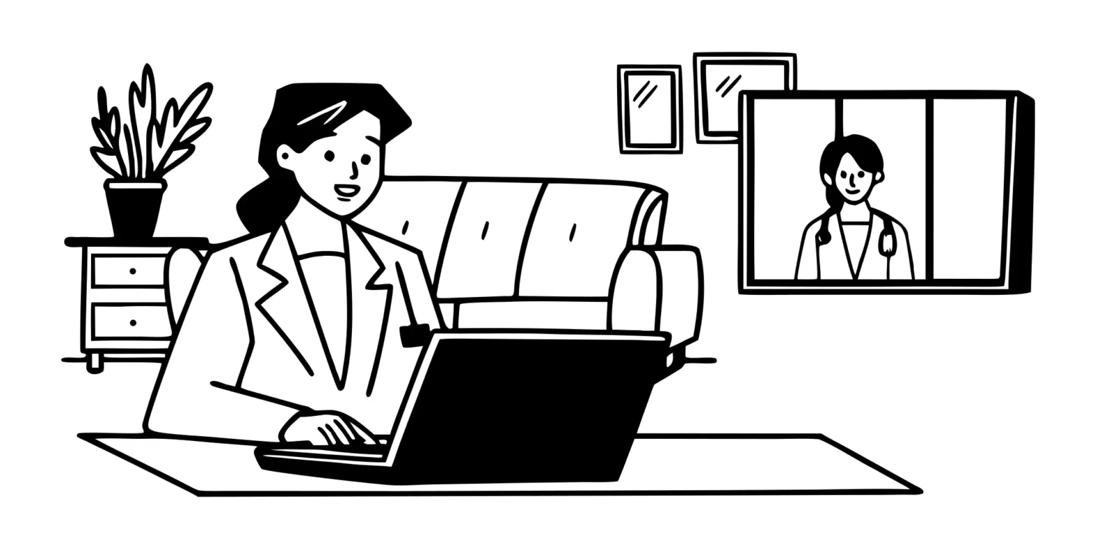 California physician talking with a patient on a video call for telemedicine tax planning