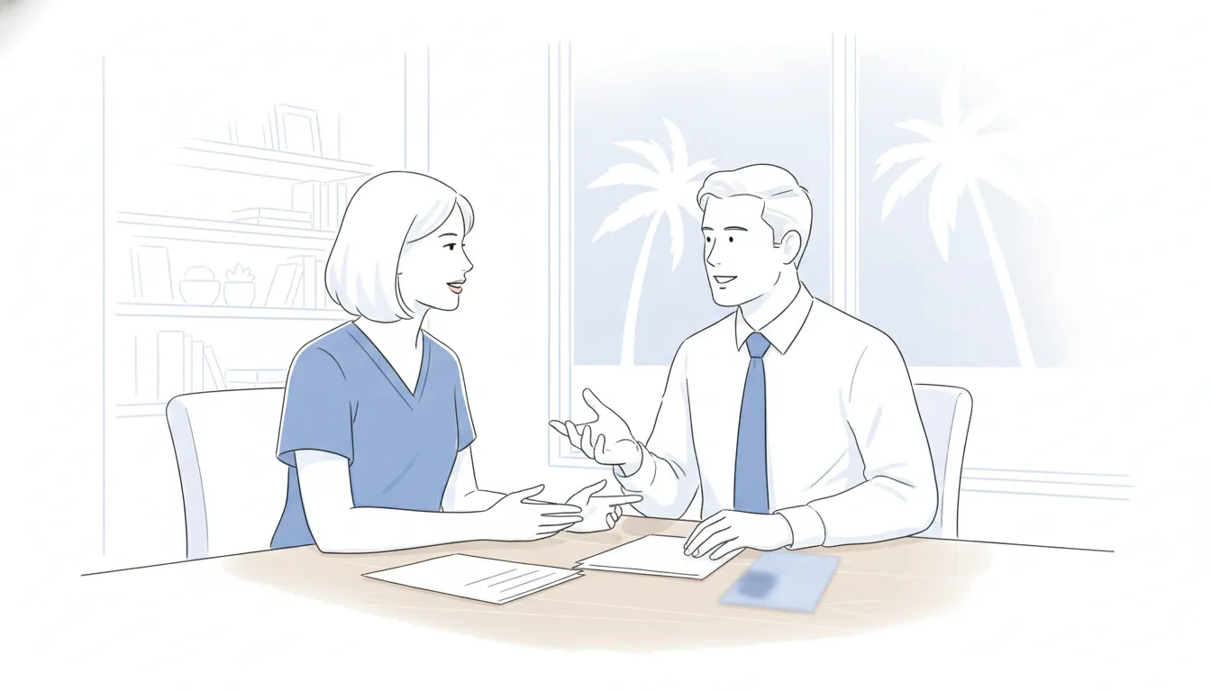 California professional discussing insurance premiums and tax treatment with an accountant