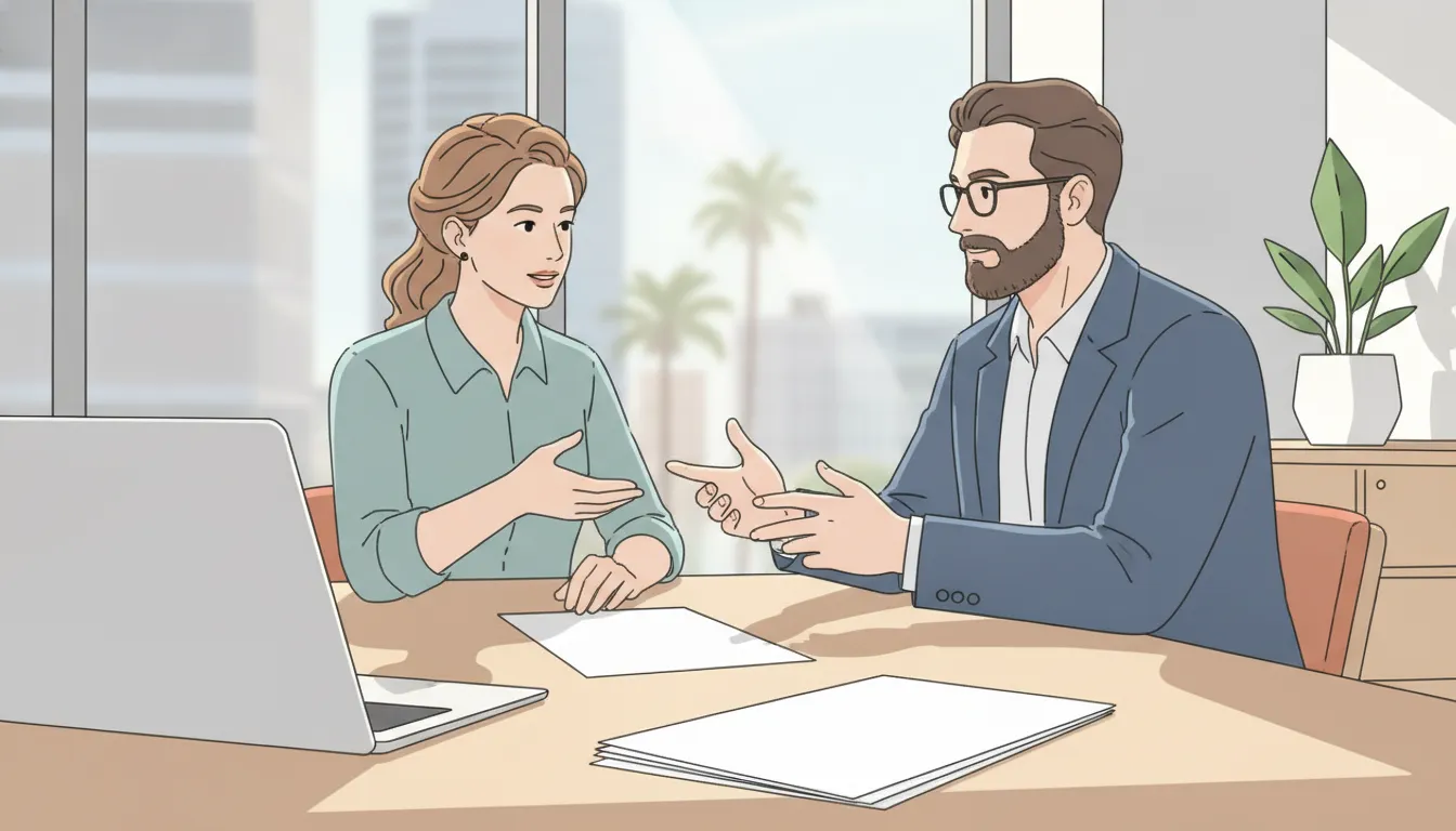 California employee discussing stock option tax planning with a tax professional
